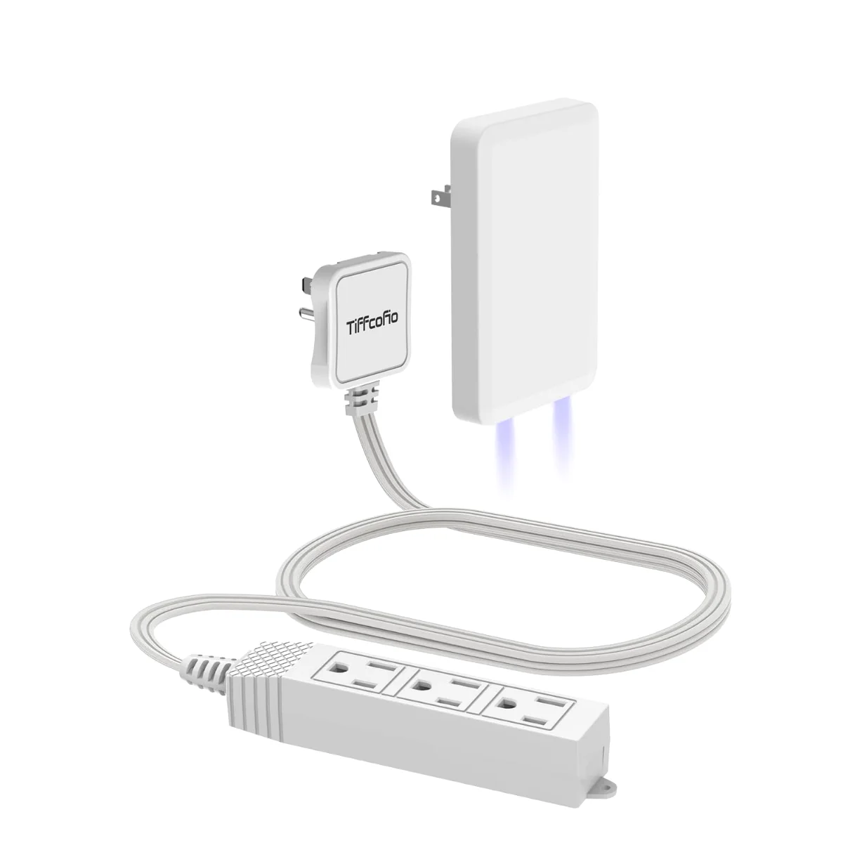 TiFFCOFiO Flat plug cord with outlet cover plate, Cover plate with night lights