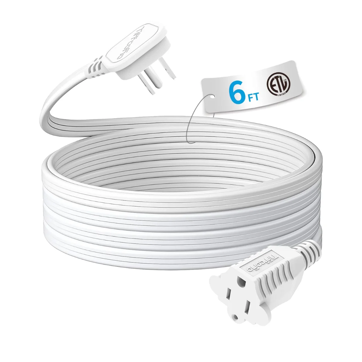 TiFFCOFiO Flat plug extension cord, 1 outlet